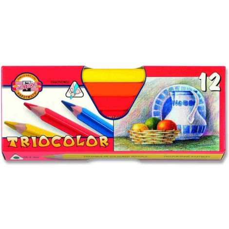Kredki Jumbo Koh-i-Noor TrioColor, 12 kolorów